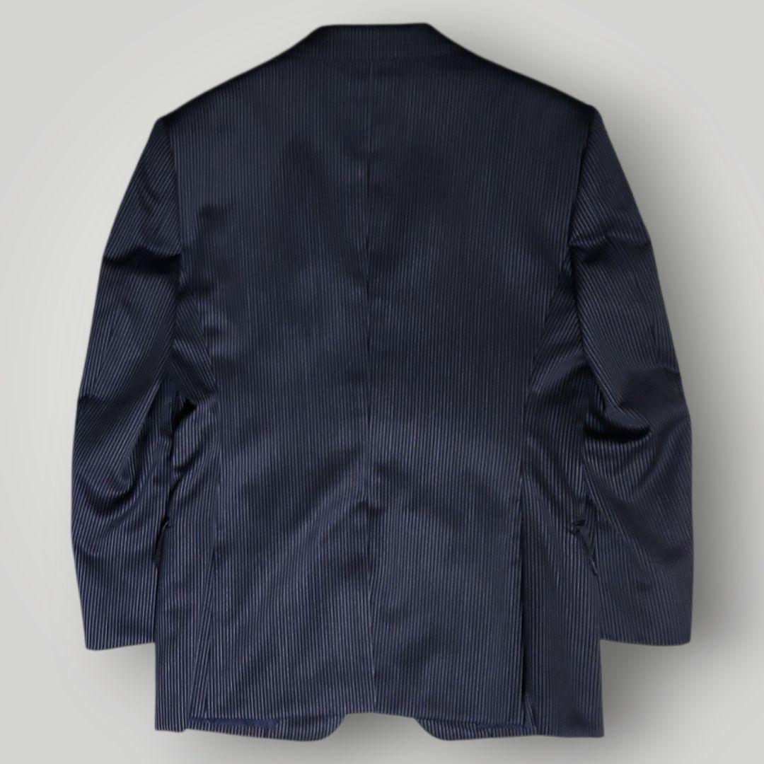 オーダースーツ 3ピース M相当 ネイビー ストライプ