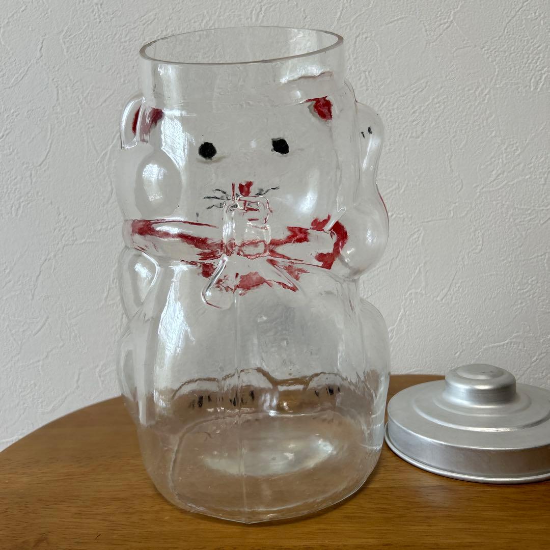 ガラス招き猫　菓子瓶　昭和レトロ 状態良品
