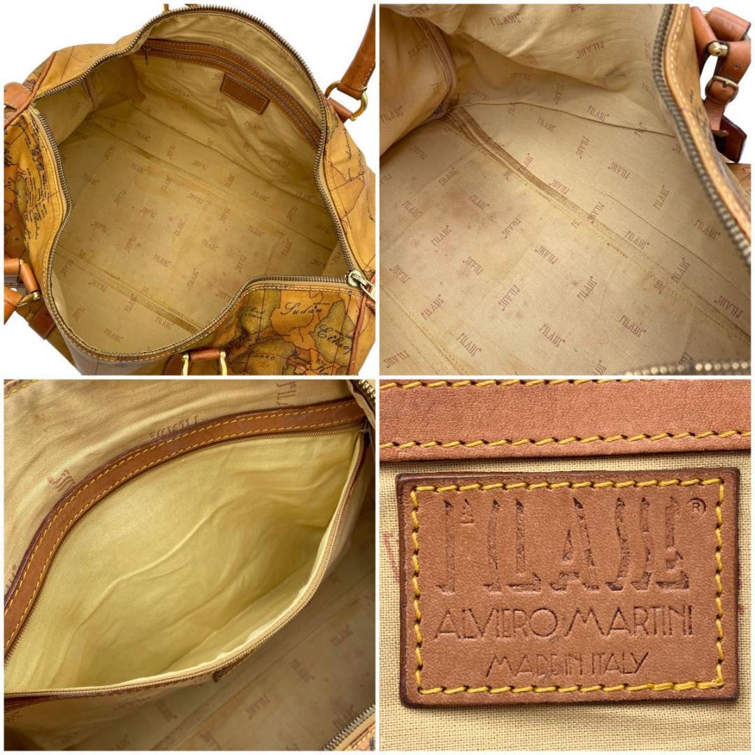 美品　プリマクラッセ　ボストンバッグ　2WAY 世界地図　レザー　斜め掛け