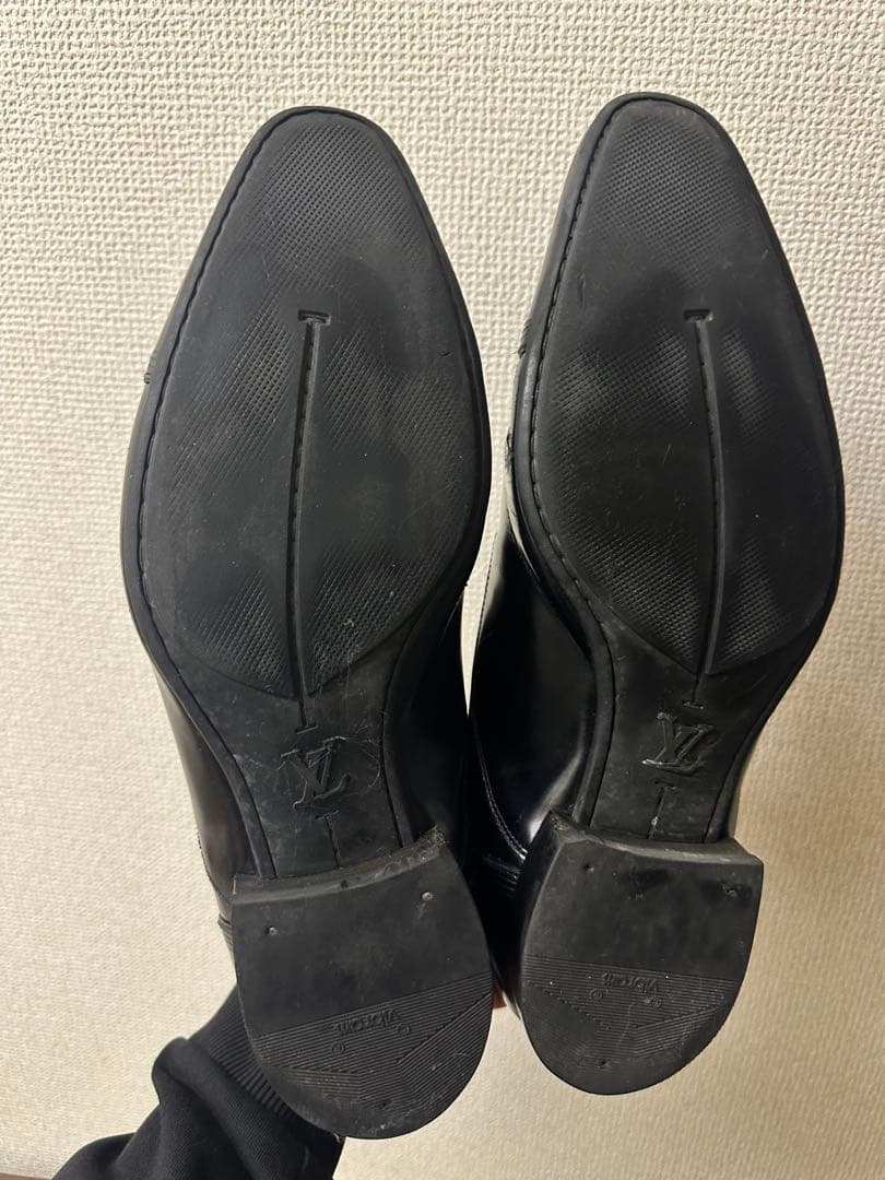 【メンズブランド革靴】ルイヴィトン 黒 ストレートチップレザーシューズ6-1/2