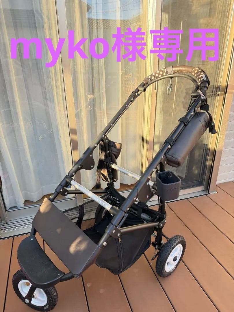 mykoAir Buggy ペットカート フレームブレーキ付き 合皮レザー