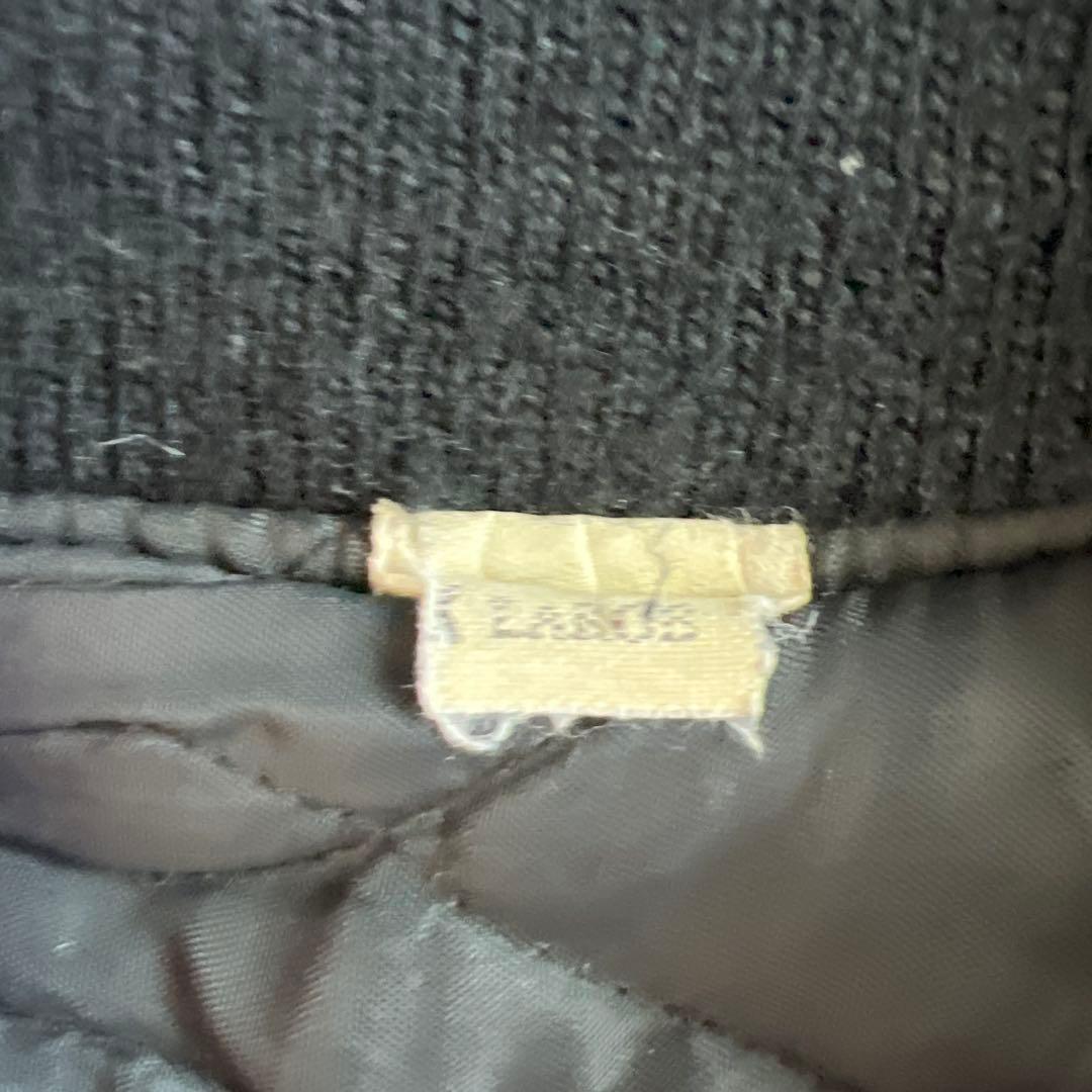 当時物　バーシティ　テニスモチーフ レタード　ウール×レザー 袖革 フェード