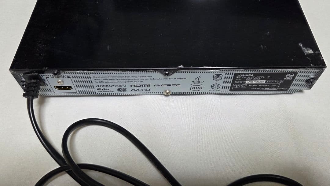 美品　TOSHIBA REGZA Blu-rayプレーヤー　DBP-S500