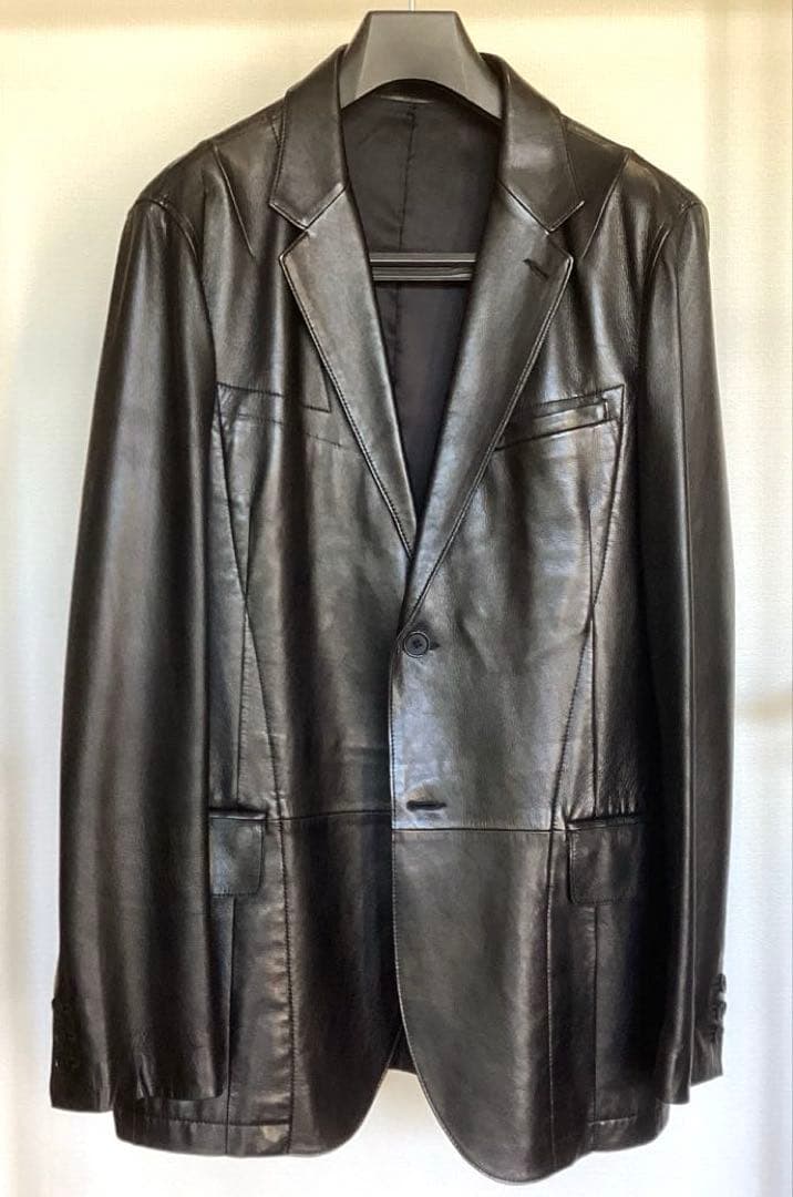 kenちゃん　DKNY ダナキャラン　ブラックレザージャケット XL 羊革