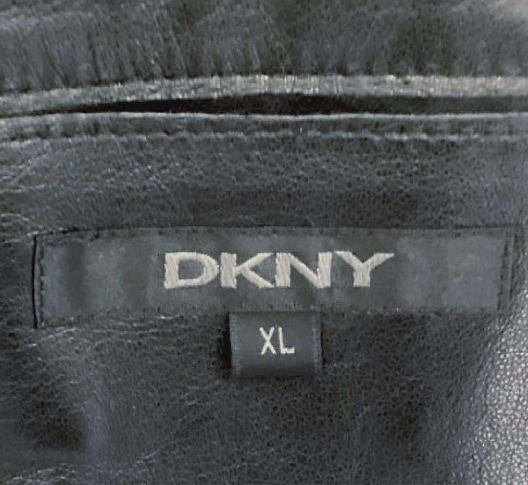 kenちゃん　DKNY ダナキャラン　ブラックレザージャケット XL 羊革