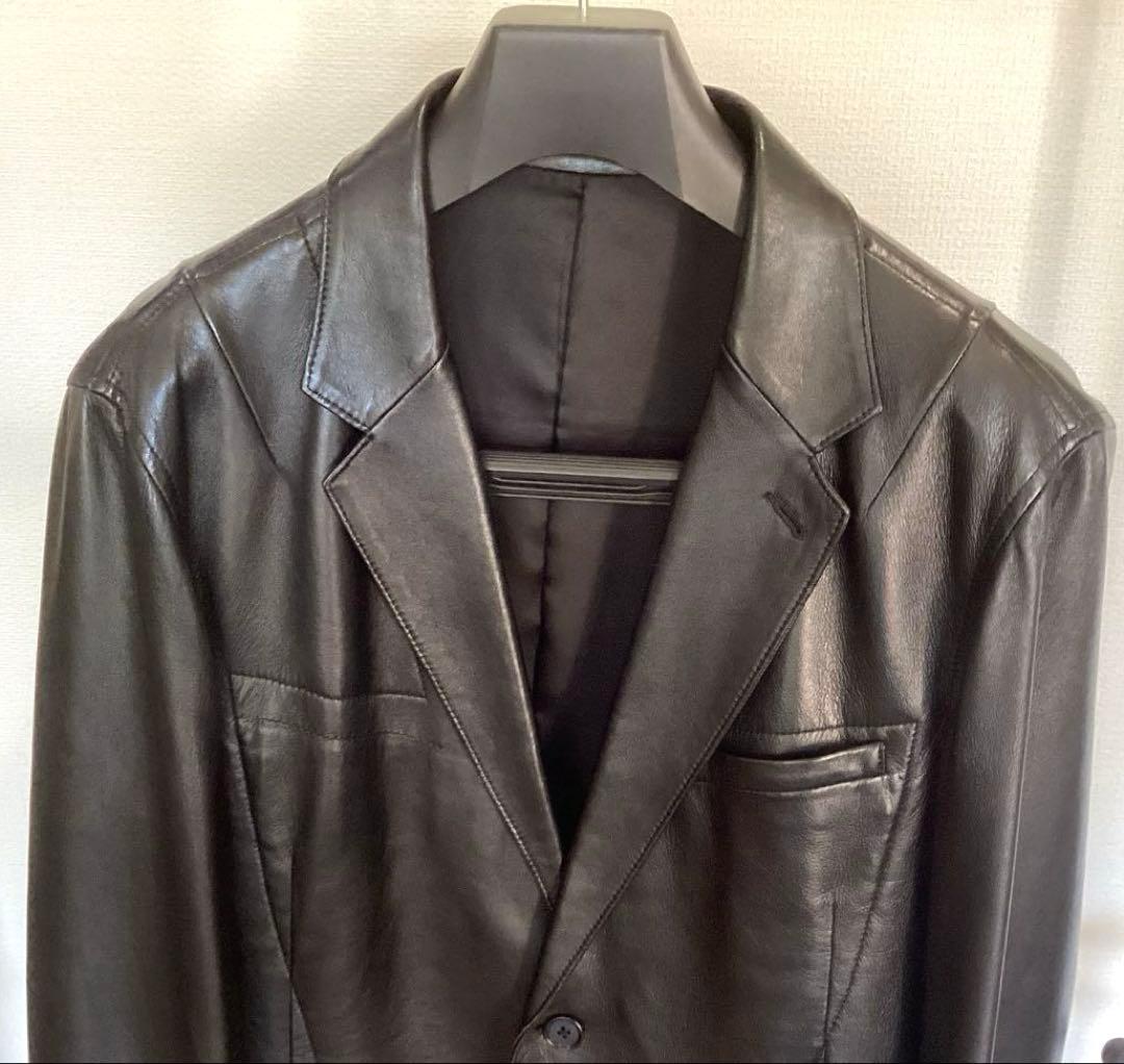 kenちゃん　DKNY ダナキャラン　ブラックレザージャケット XL 羊革