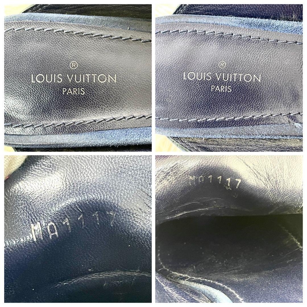 ルイヴィトン　LVサークル　スエード　ビジュー23.5cm ネイビー　サンダル