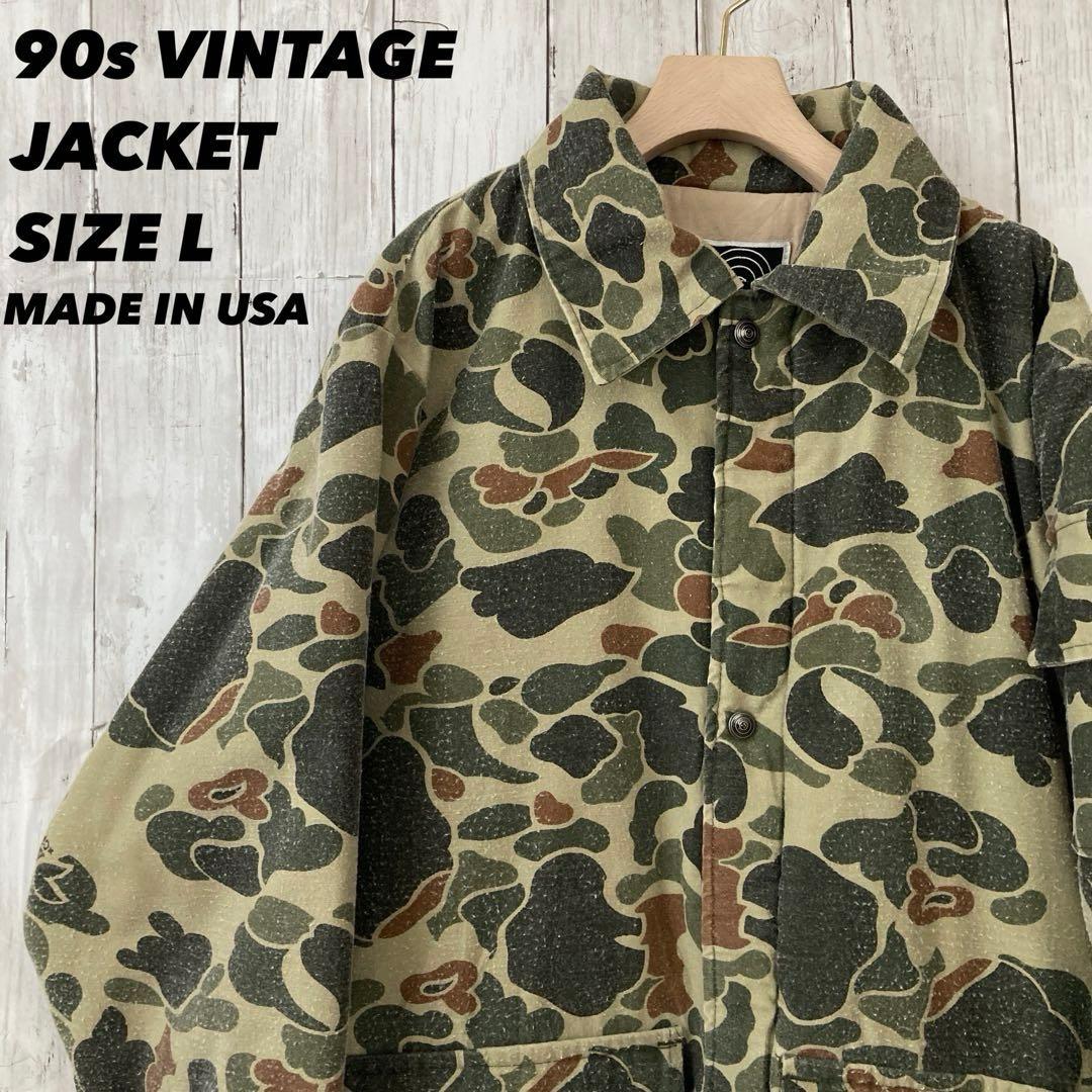 90sヴィンテージUSA製古着　10X ダックハンターカモプリントカバーオールL