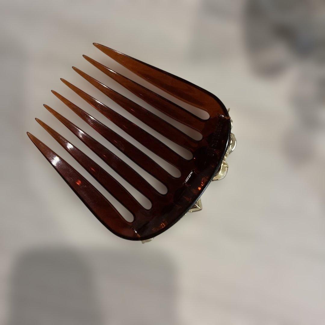 未使用に近いCaz スワロフスキークリスタル装飾ヘアコーム