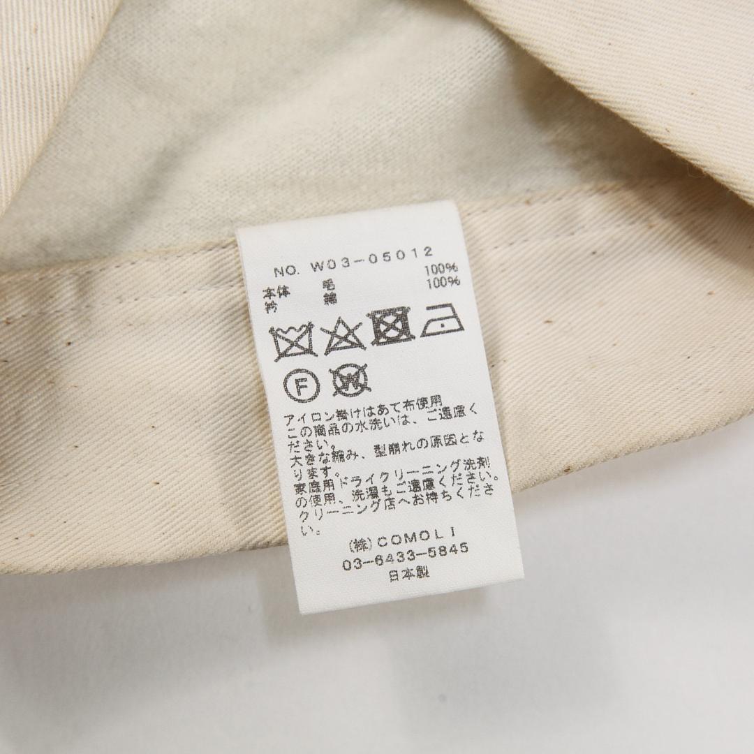 COMOLI 22AW ウール ラグビーシャツ W03-05012 3 ECRU