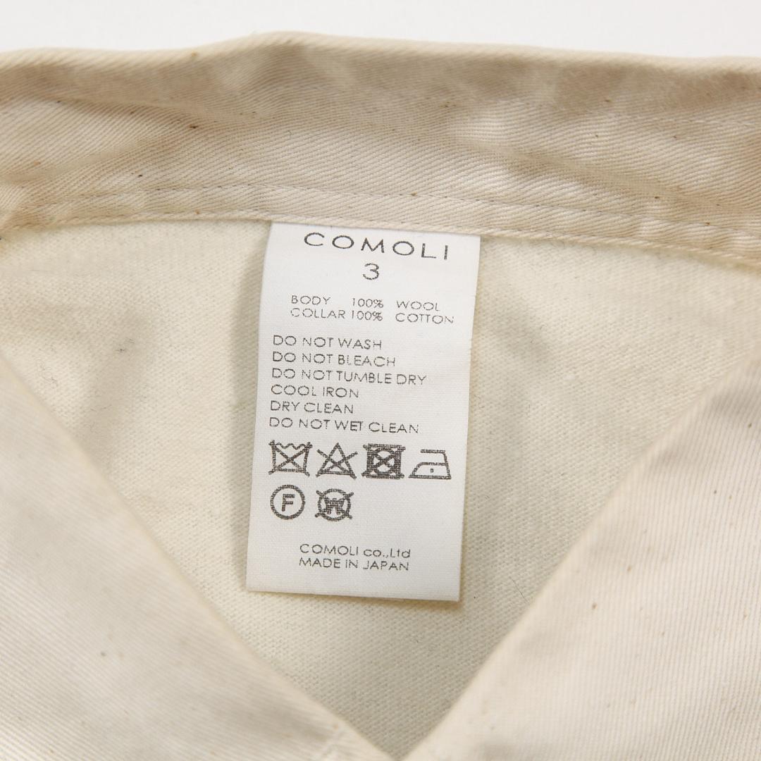 COMOLI 22AW ウール ラグビーシャツ W03-05012 3 ECRU