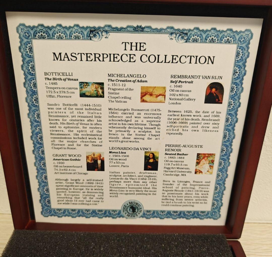 世界の名画　カラー　コレクション　貨幣　 フランクリンミント ケース付き