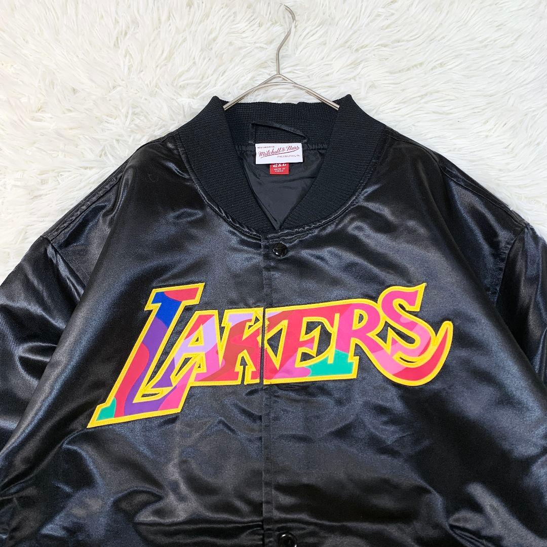 【良品】ミッチェルアンドネス スタジャン　黒　LAKERS XXLサイズ
