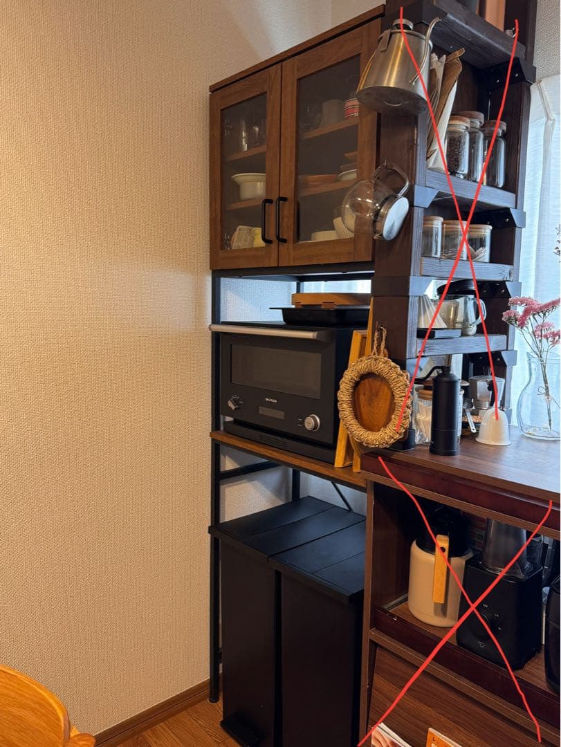 ヴィンテージスリムラック食器棚　キッチン収納　北欧