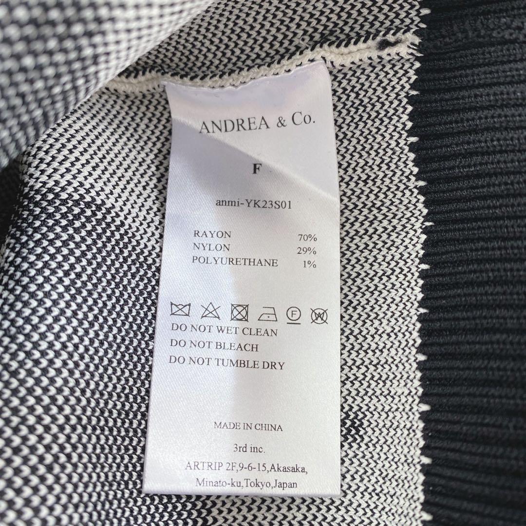 新品タグ付／極美品ANDREA & CO. 千鳥柄x花柄　ニットベスト