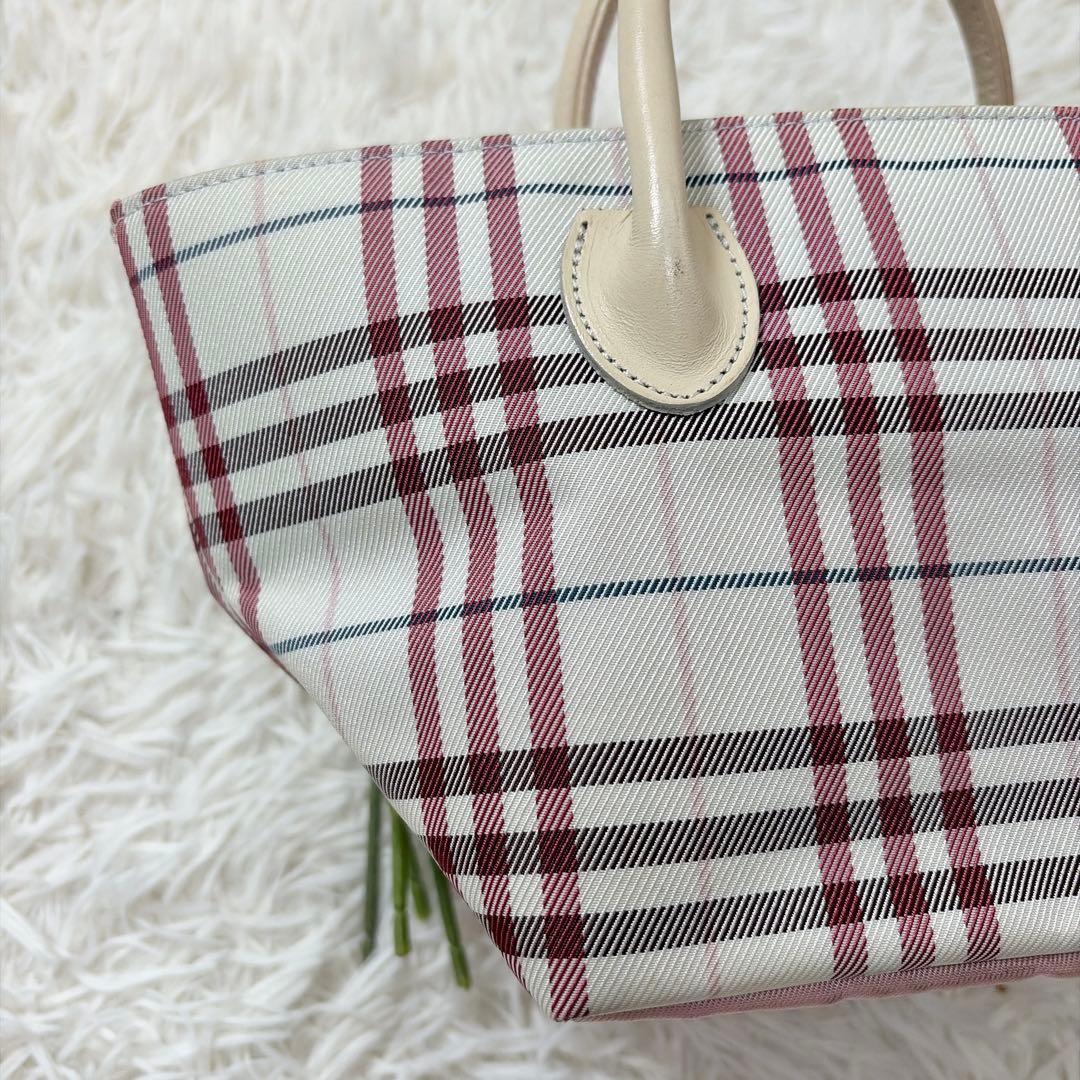 希少✨Burberry Blue Label ピンク 舟形 ミニトートバッグ