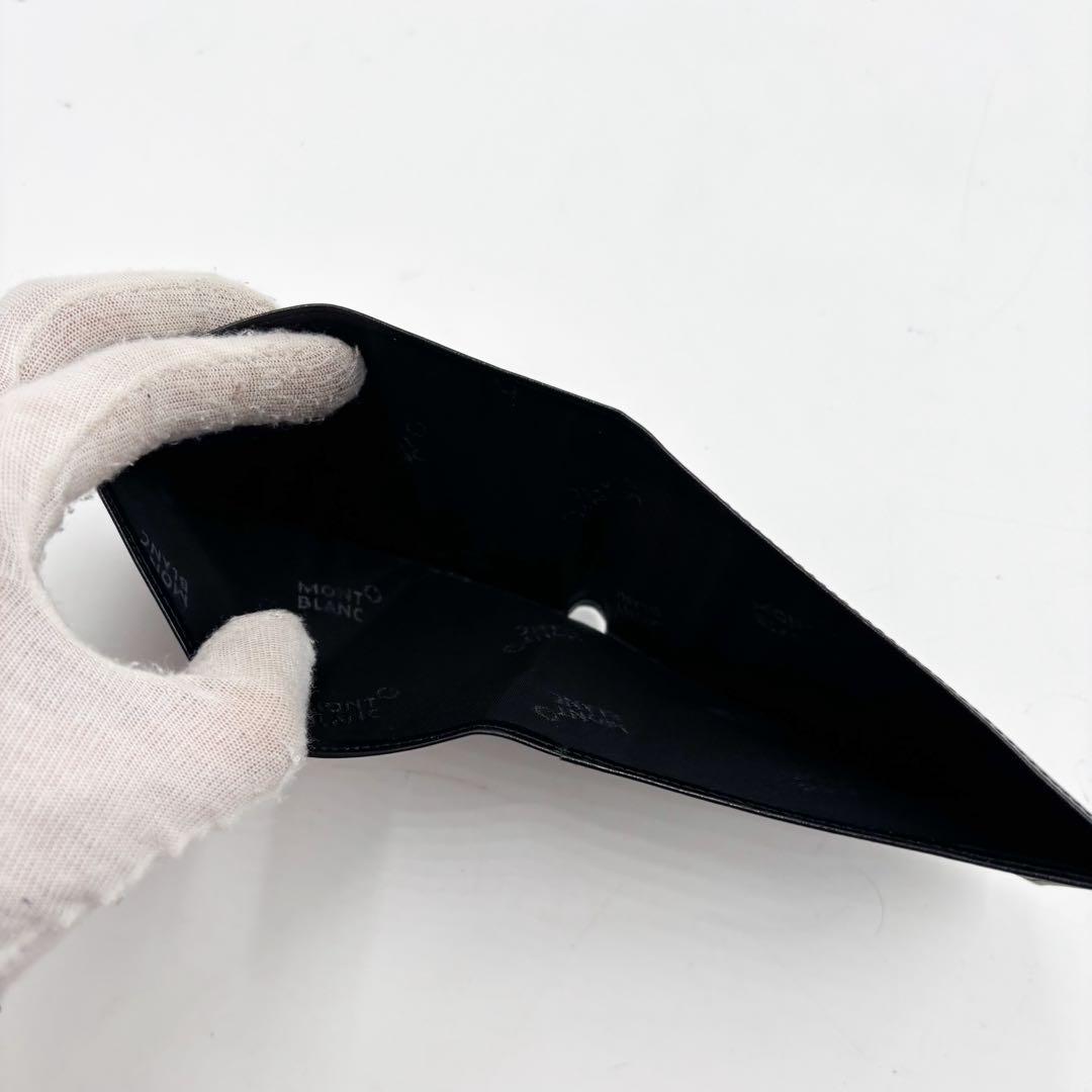 【極美品】モンブラン　MONTBLANK メモ帳　 札入れ レザー ブラック 黒
