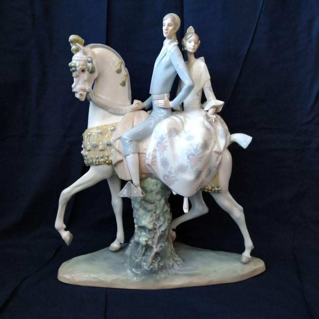 ＊ヨシカネ＊高さ約44cm＊オールドリヤドロ＊【馬上のふたり】＊箱なし