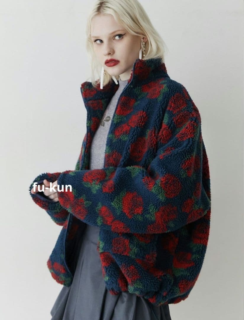 【新品・未開封】 jouetie ジュエティ パターンボアジャケット ネイビー