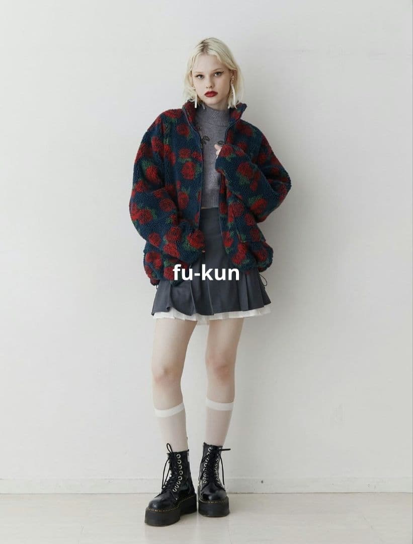 【新品・未開封】 jouetie ジュエティ パターンボアジャケット ネイビー