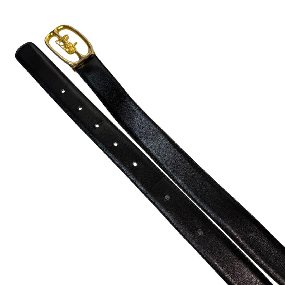 美品 CELINE 3101 ベルト 馬車金具 レザー 本革 ゴールド セリーヌ