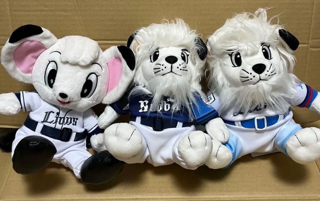 埼玉西武ライオンズ お座りレオ ぬいぐるみ S 3種セット 野球 レオ
