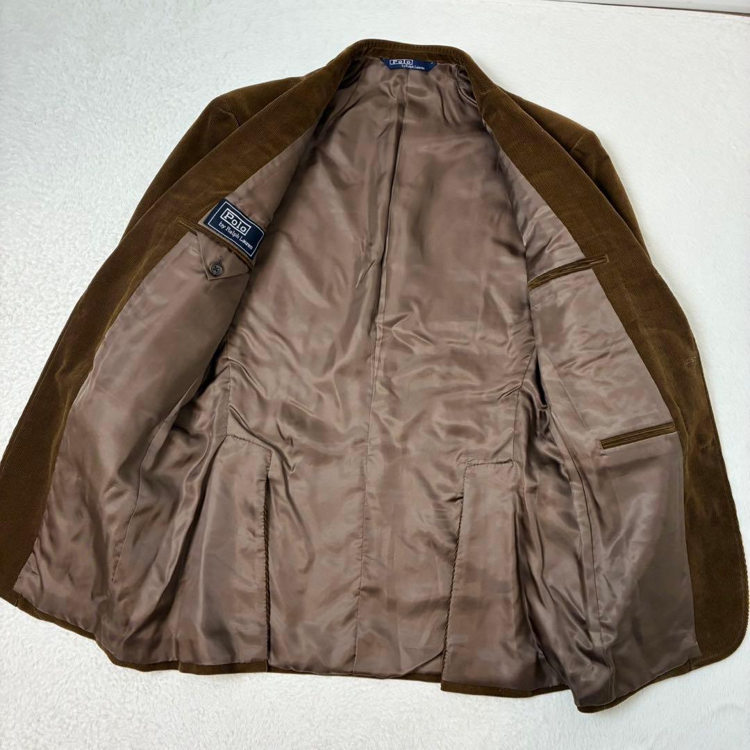 ポロバイラルフローレン　ジャケット　コーデュロイ　ブラウン　段返り3つボタン　M