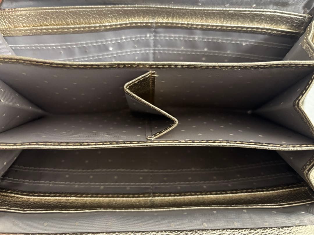 【ペルケ perche】アクリル玉がま口長財布 ゴールド