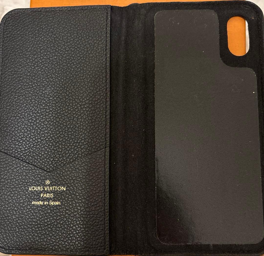 LOUIS VUITTON ブラックレザー iPhoneケース