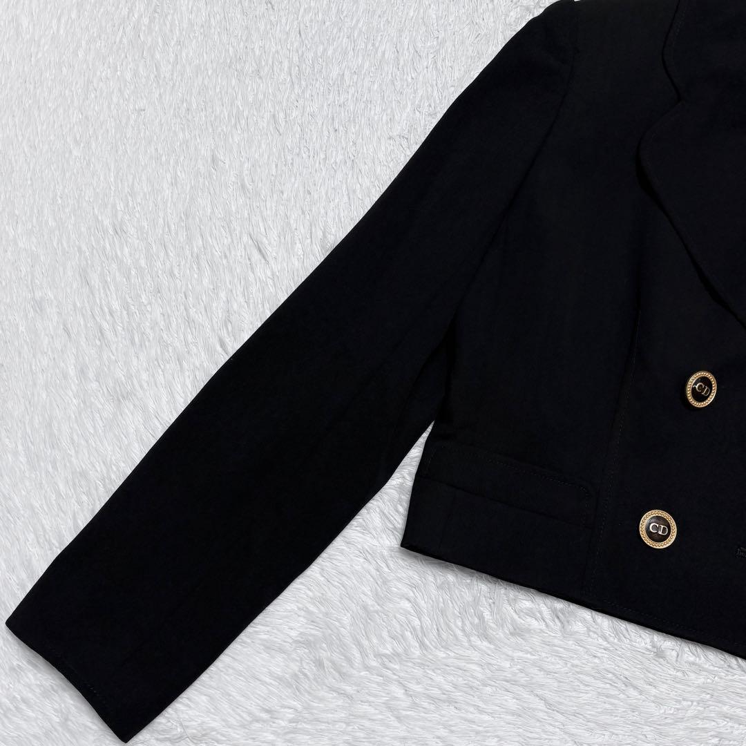 【美品】クリスチャンディオール 金ボタン ロゴ ショート ジャケット 上品 高級