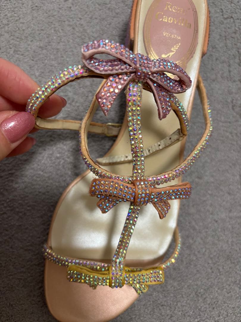 レネカオヴィラ renecaovilla ビジューリボンサンダル