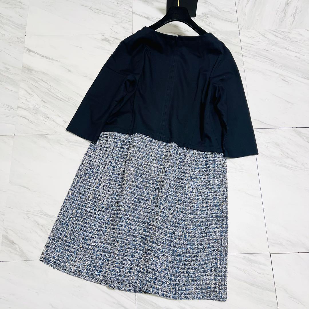 新品同様 レリアン 近年モデル ロングワンピース ツイード セレモニー 3L