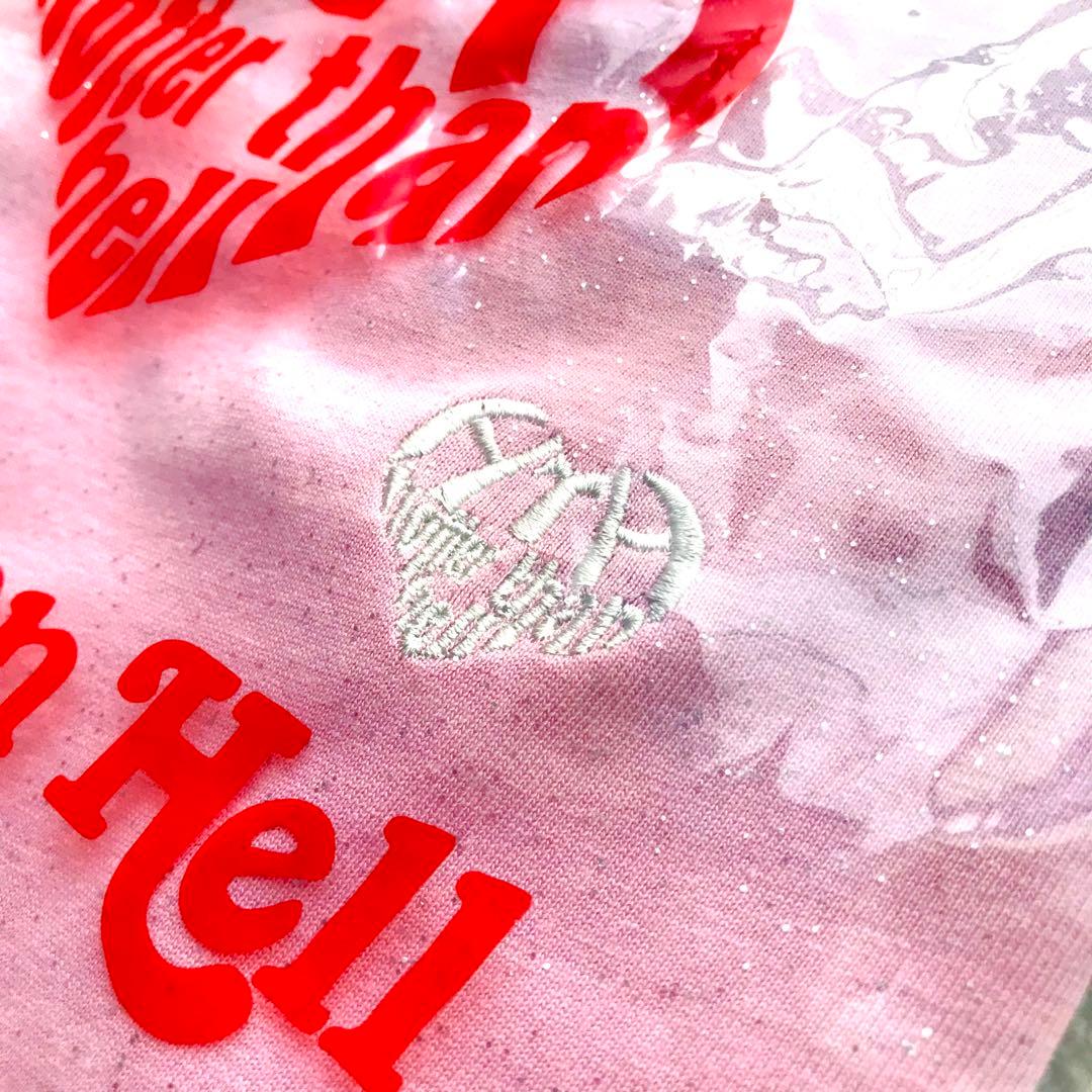 HTH glitter cropped tee ピンク