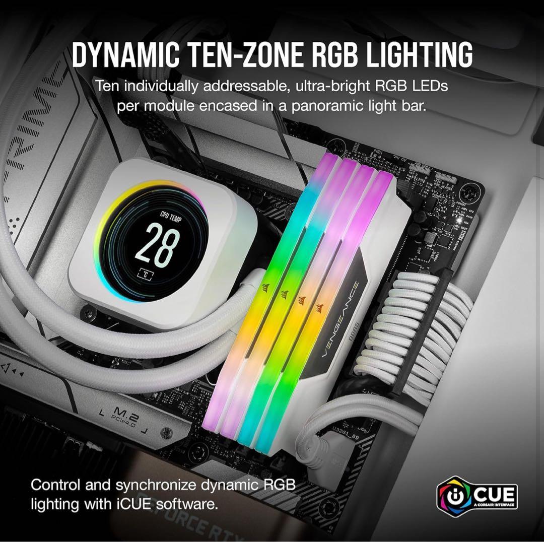 CORSAIR コルセア メモリ DDR5-6000MHz 64GB ホワイト