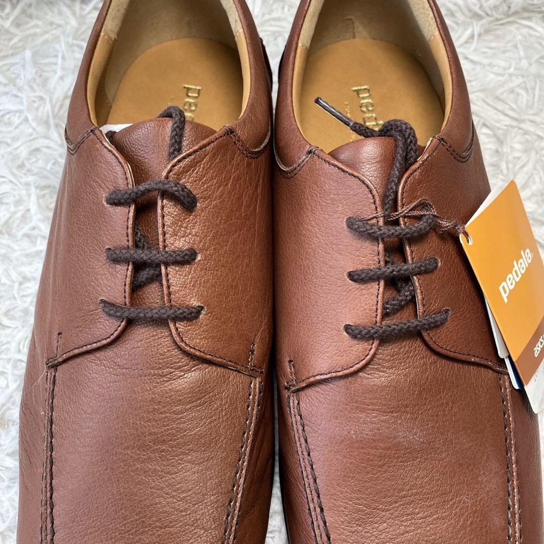 ◎新品タグ付き ペダラ レザー27.0cm 3E ブラウン 撥水 日本製 1