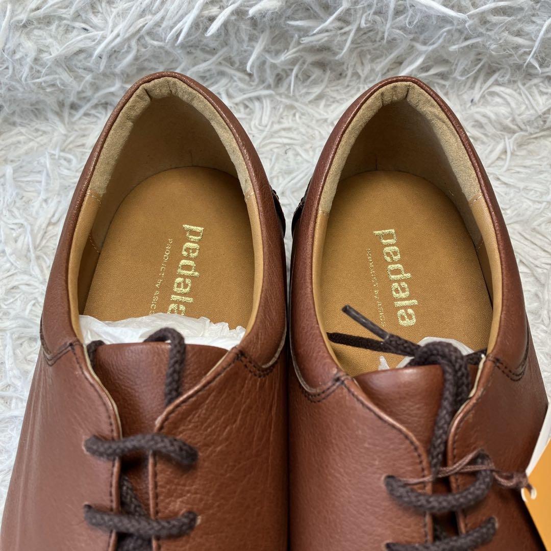 ◎新品タグ付き ペダラ レザー27.0cm 3E ブラウン 撥水 日本製 1