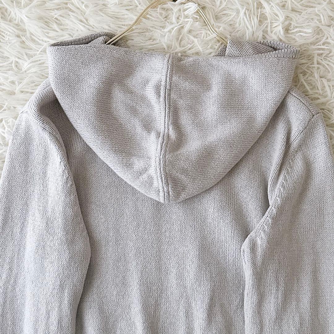 フォクシー✨フーデットパーカー ニット ケーブル編み ダブルジップ グレージュ
