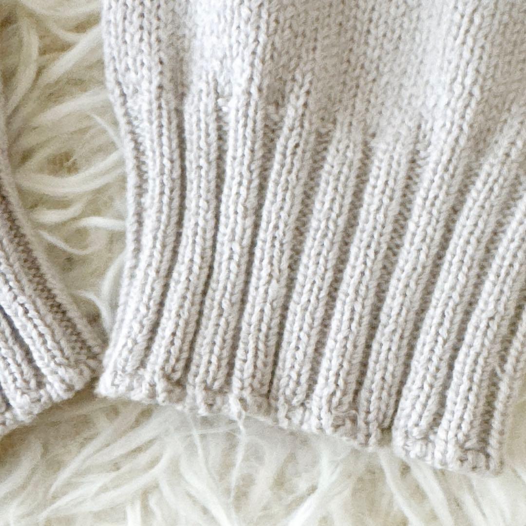 フォクシー✨フーデットパーカー ニット ケーブル編み ダブルジップ グレージュ