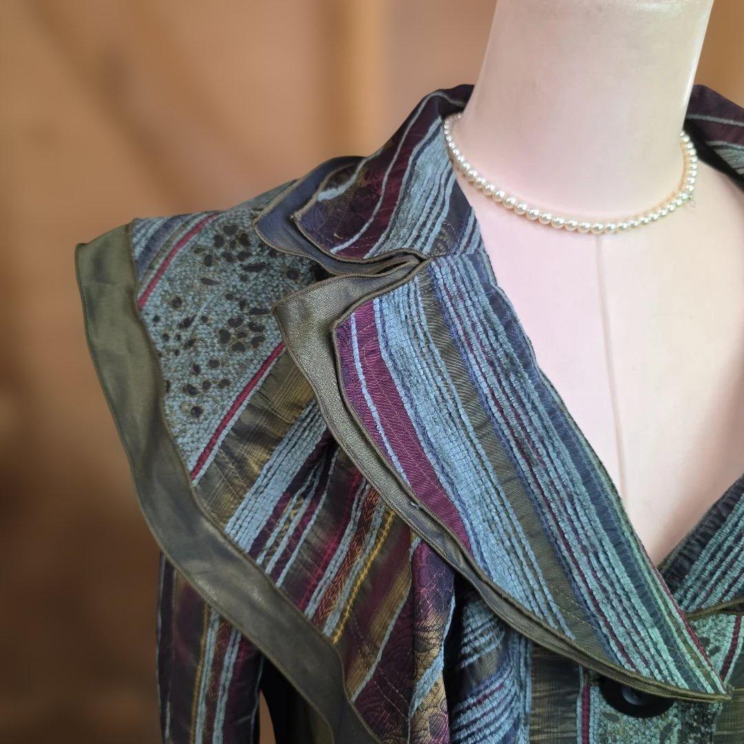 EIKOKONDO 美品♡ フリル付き多色テーラードジャケット　y06