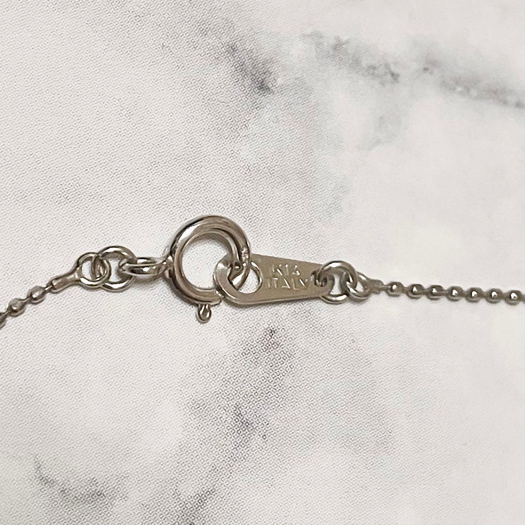 K14WG 3連ダイヤモンドネックレス