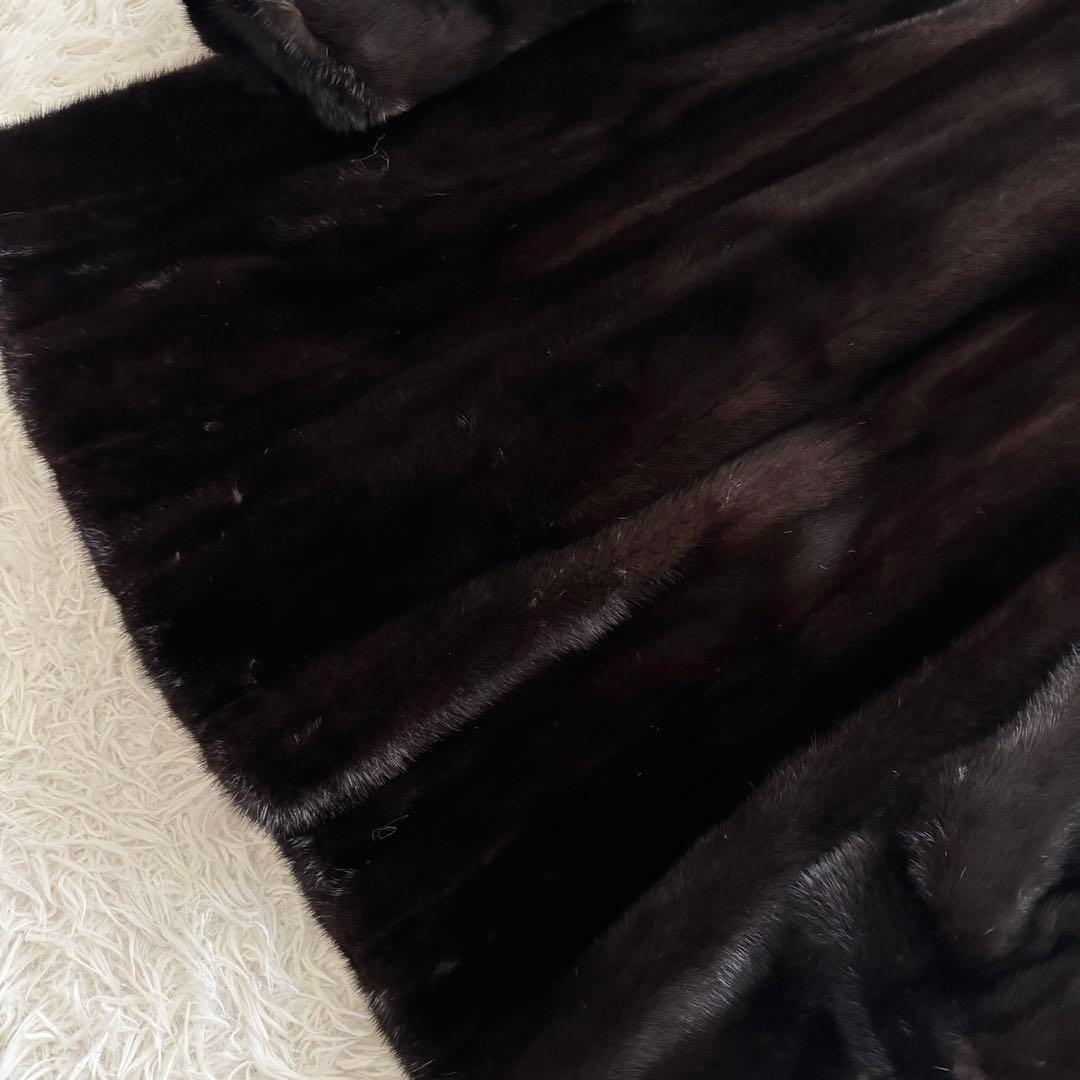 【ピエールバルマン】ミンクファーコート　毛皮 リアルファー　ダークブラウン