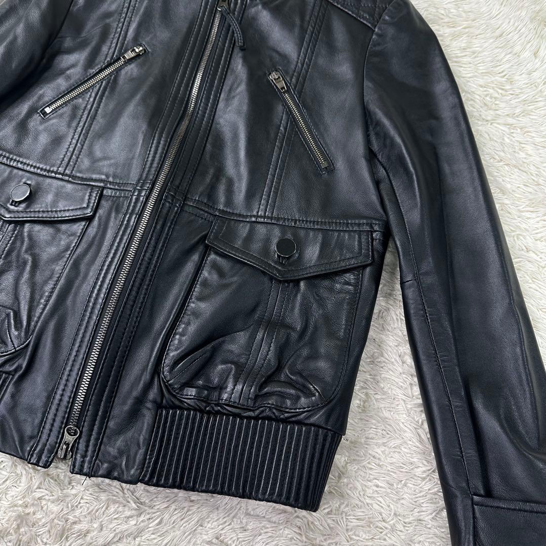 ✨極美品✨23区 ラムレザー ライダース ジャケット ブラック 40 L