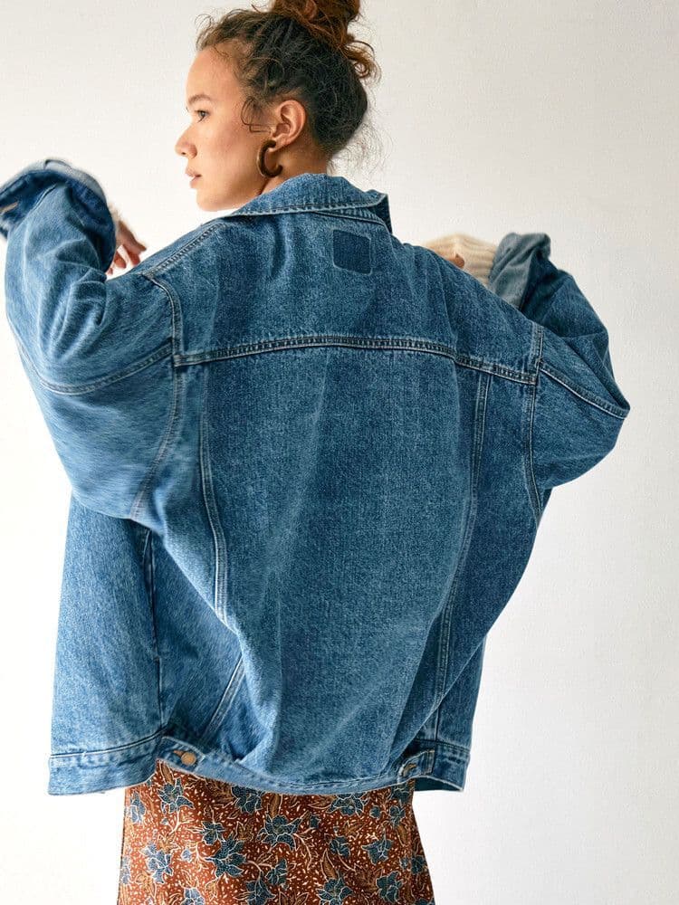 極美品　未使用級　アングリッド　ビックシルエットデニムジャケット　ブルー　25