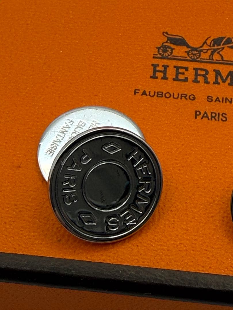美品HERMES シルバーセリエ　カフス　カフリンクス シルバー