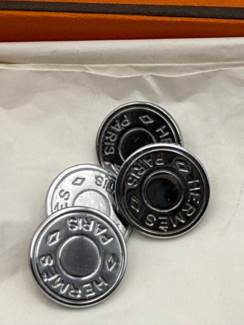 美品HERMES シルバーセリエ　カフス　カフリンクス シルバー