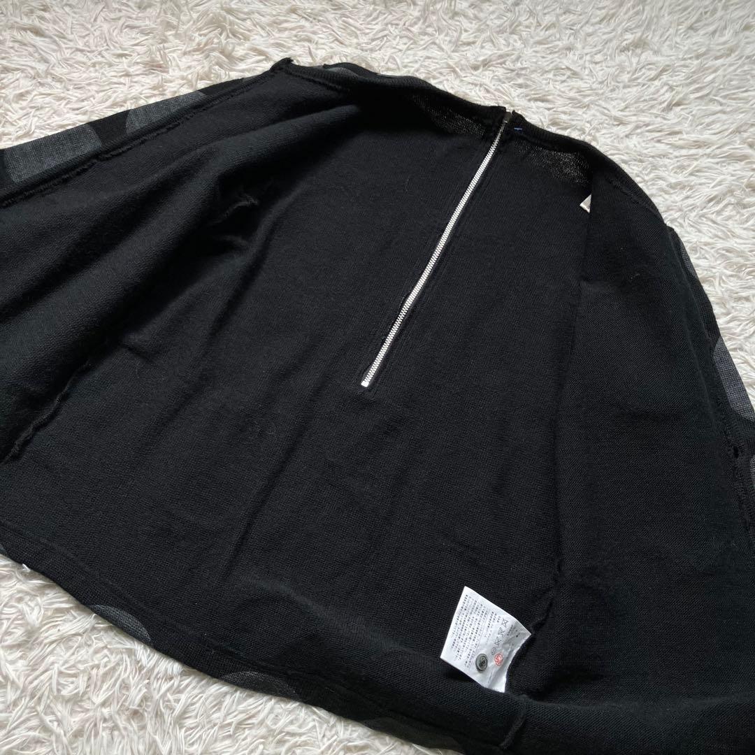 COMMEdesGARCONS 　バックジップカーディガン 　黒　ドット　M