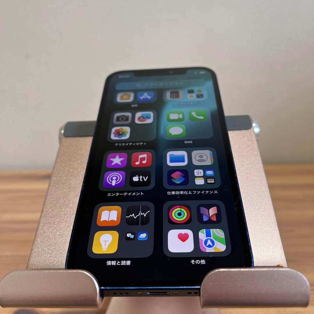 バッテリー新品100%！iPhone12 ブルー　64GB SIMフリー