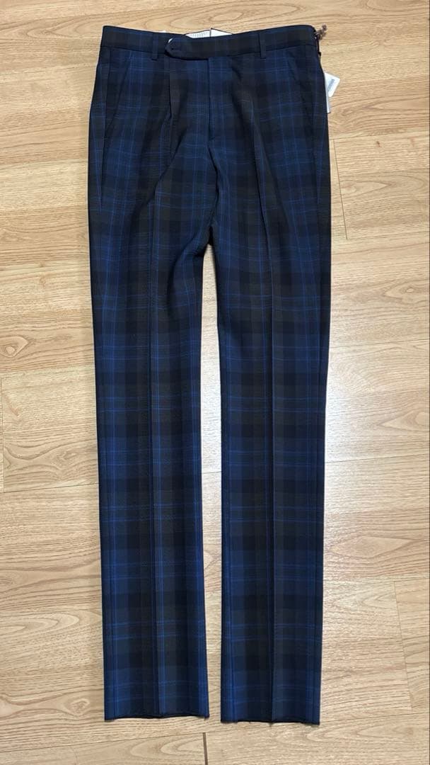 entre amis 青と黒のチェック柄スラックス Mサイズ 30インチ