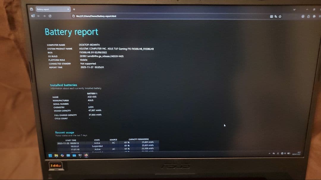 TUF Gaming F15 FX506LHB　ASUS　ゲーミング　ノート