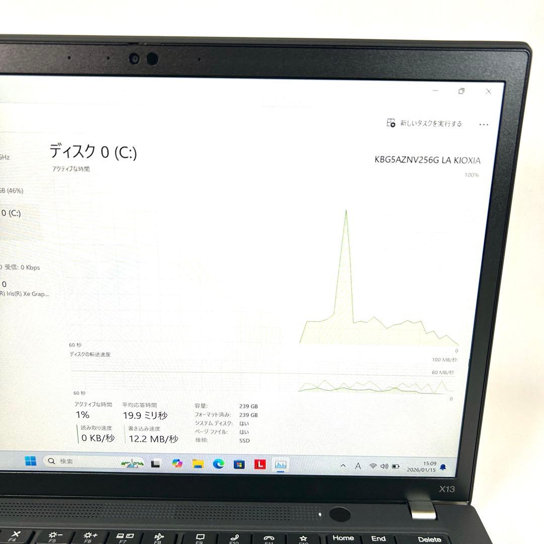 美品 Lenovo ThinkPad X13 Gen3 16GB バッテリー良好